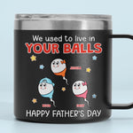 Born From Legends, Raised By One - Family Personalized Custom 14oz Stainless Steel Tumbler With Handle - Father's Day, Gift For Dad