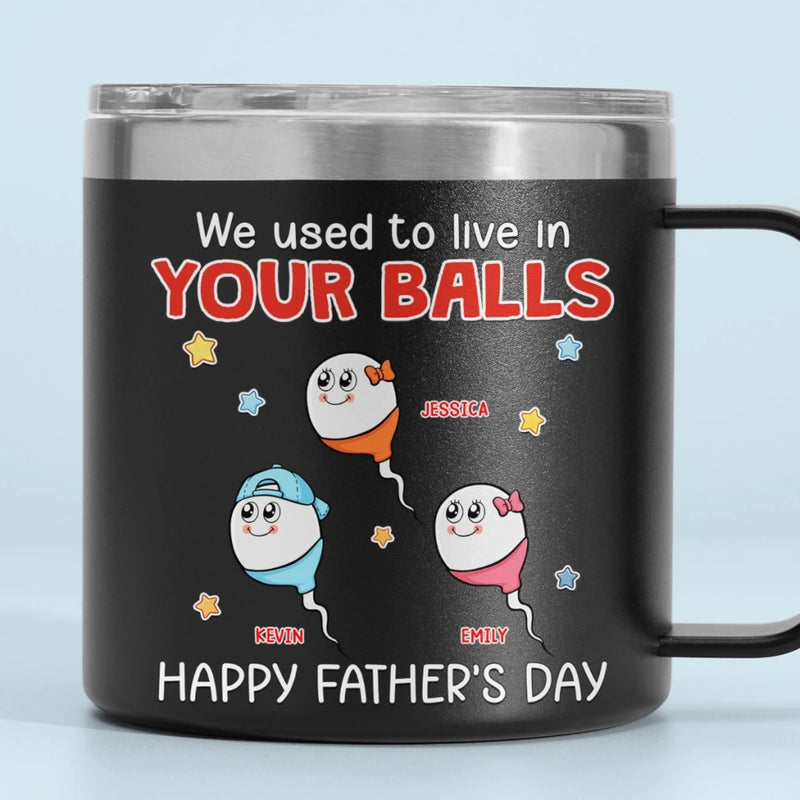Born From Legends, Raised By One - Family Personalized Custom 14oz Stainless Steel Tumbler With Handle - Father's Day, Gift For Dad