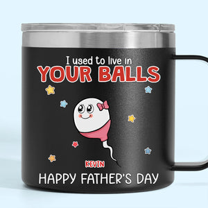 Né de légendes, élevé par une seule personne - Gobelet personnalisé en acier inoxydable de 14 oz avec poignée - Fête des pères, cadeau pour papa