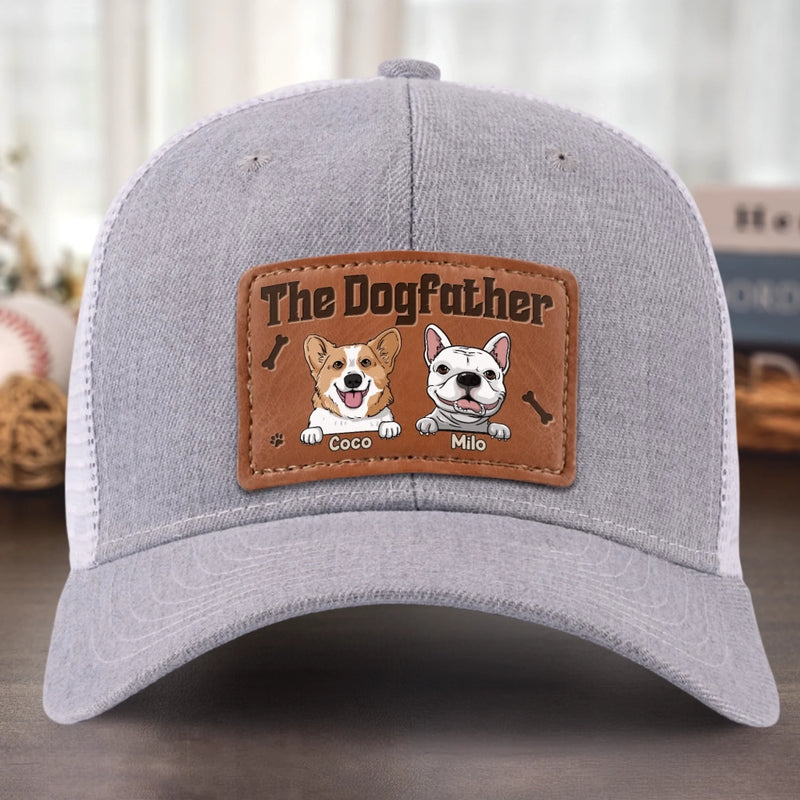 Walks, Treats, Cuddles - Dog Personalized Custom Leather Patch Hat - Father's Day, Gift For Pet Owners, Pet Lovers