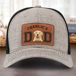 Tails Wag For This Guy - Dog Personalized Custom Leather Patch Hat - Father's Day, Gift For Dad, Dog Lovers