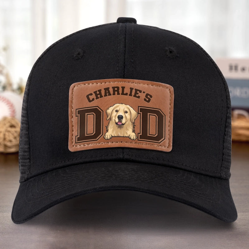 Tails Wag For This Guy - Dog Personalized Custom Leather Patch Hat - Father's Day, Gift For Dad, Dog Lovers