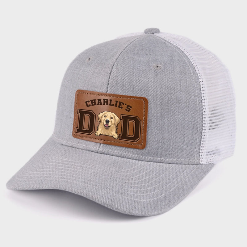 Tails Wag For This Guy - Dog Personalized Custom Leather Patch Hat - Father's Day, Gift For Dad, Dog Lovers