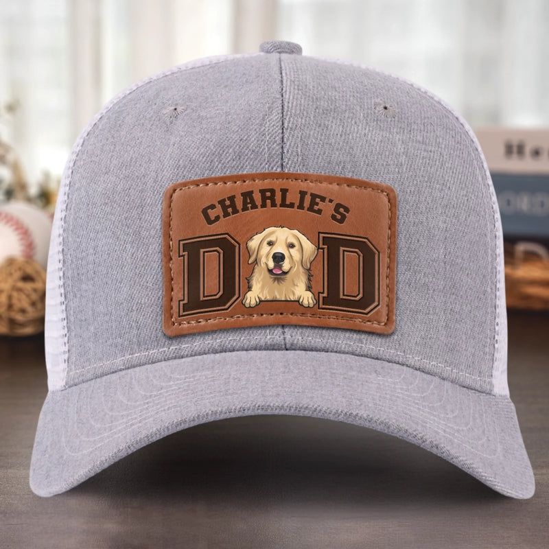 Tails Wag For This Guy - Dog Personalized Custom Leather Patch Hat - Father's Day, Gift For Dad, Dog Lovers