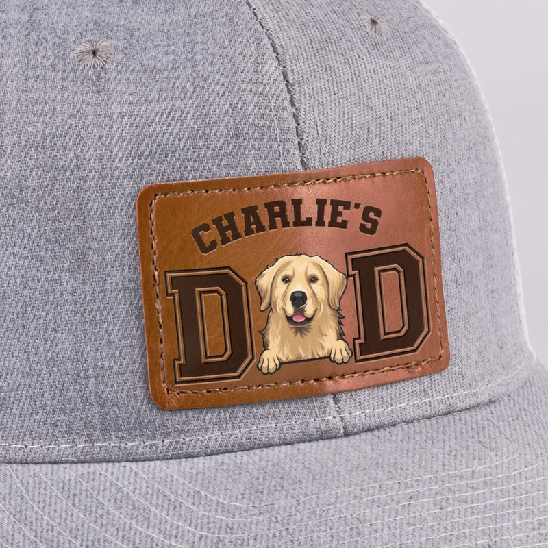 Tails Wag For This Guy - Dog Personalized Custom Leather Patch Hat - Father's Day, Gift For Dad, Dog Lovers