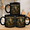 Bonded Like A Wolf Pack - Family Personalized Custom Black Mug - Father's Day, Gift For Dad, Grandpa