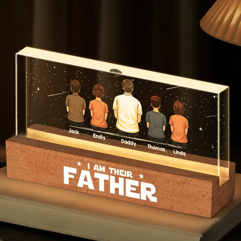 I Am Their Father - Family Personalized Custom Acrylic Letters 3D LED Night Light - Father's Day, Gift For Dad