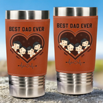 Your Hugs Are Our Favorite Place - Family Personalized Custom Printed Leather Tumbler - Father's Day, Gift For Dad, Grandpa, Family Members