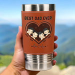 Your Hugs Are Our Favorite Place - Family Personalized Custom Printed Leather Tumbler - Father's Day, Gift For Dad, Grandpa, Family Members