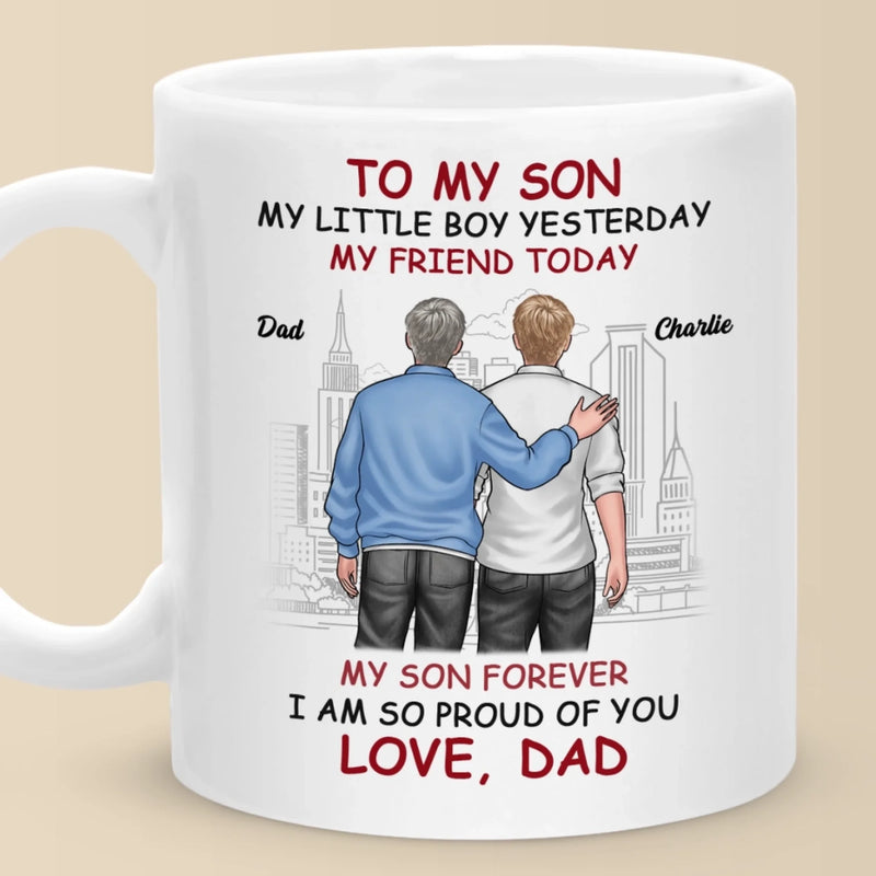 Forever Proud Of You - Family Personalized Custom Mug - Father's Day, Gift For Son