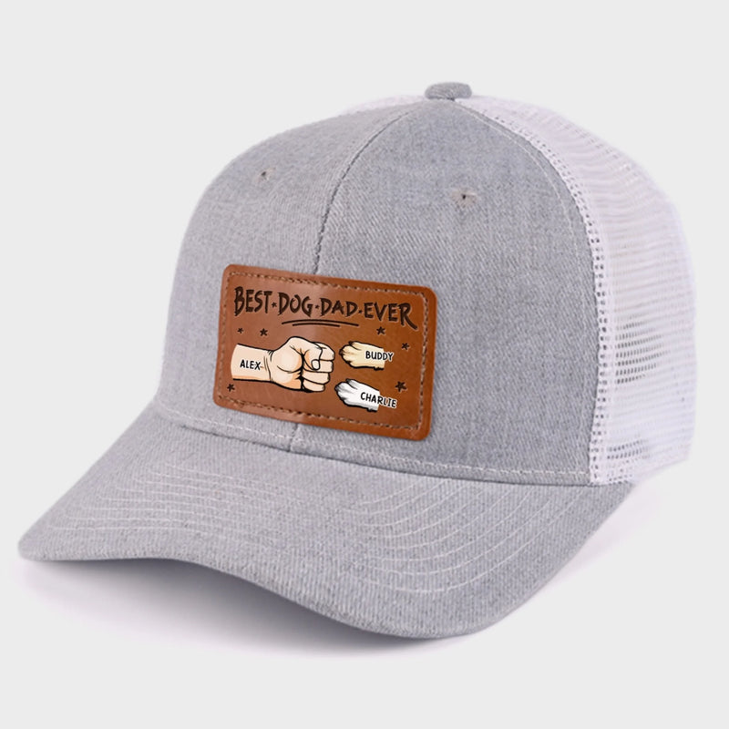 Fur Babies, Real Love - Dog & Cat Personalized Custom Leather Patch Hat - Father's Day, Gift For Pet Owners, Pet Lovers