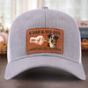 Paws Down, Best Dad Ever - Dog Personalized Custom Leather Patch Hat - Father's Day, Gift For Pet Owners, Pet Lovers