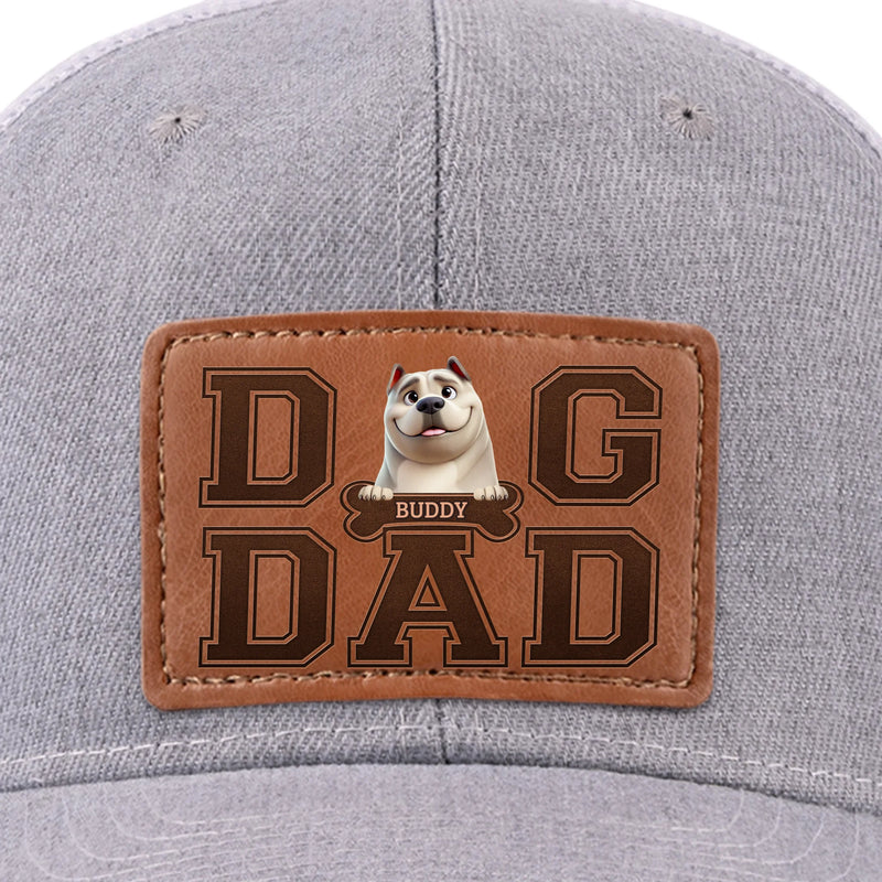 Fur Life, Dad Life - Dog Personalized Custom Leather Patch Hat - Father's Day, Gift For Pet Owners, Pet Lovers
