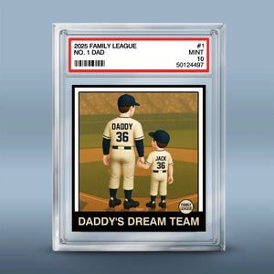 L'équipe de rêve de papa - Plaque rectangulaire personnalisée en acrylique pour la famille - Cadeau pour la fête des pères, les amateurs de sport et les sportifs