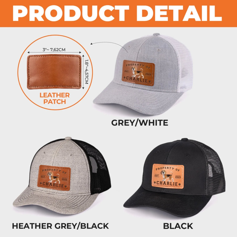 Property Of Paws - Dog Personalized Custom Leather Patch Hat - Father's Day, Gift For Pet Owners, Pet Lovers