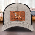 Property Of Paws - Dog Personalized Custom Leather Patch Hat - Father's Day, Gift For Dog Lovers, Dad
