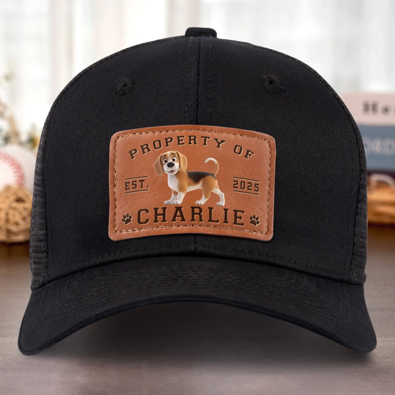 Property Of Paws - Dog Personalized Custom Leather Patch Hat - Father's Day, Gift For Pet Owners, Pet Lovers