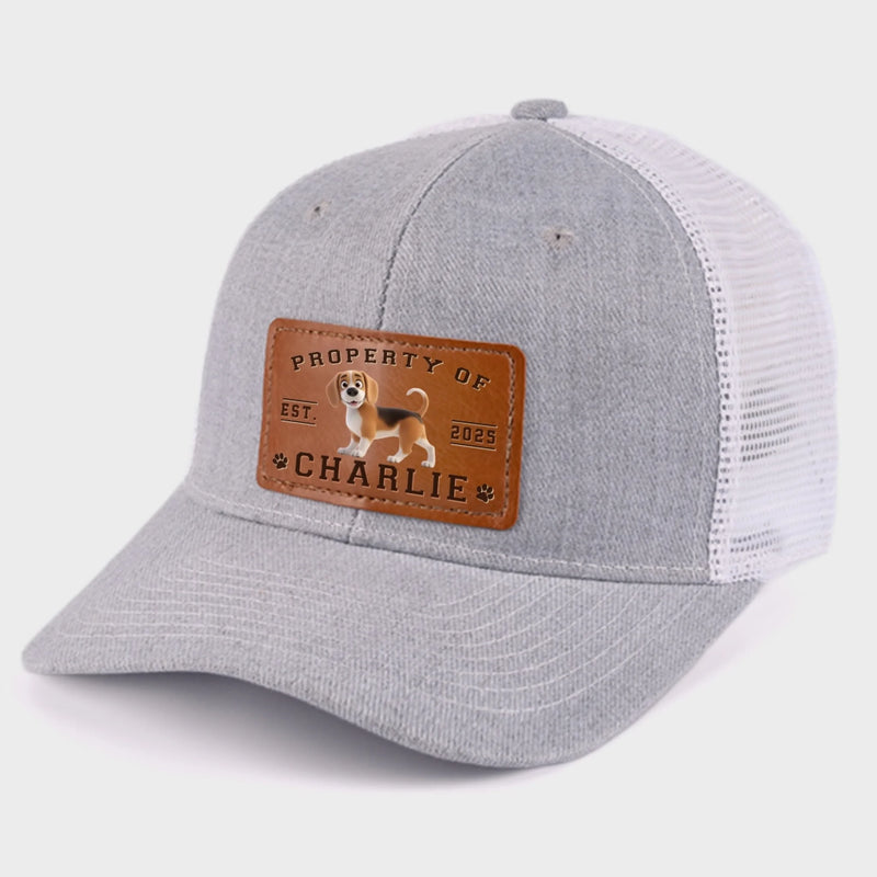 Property Of Paws - Dog Personalized Custom Leather Patch Hat - Father's Day, Gift For Pet Owners, Pet Lovers