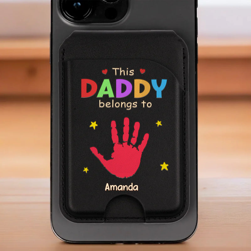 This Great Person Belongs To Us - Family Personalized Custom Magnetic Wallet For iPhone - Father's Day, Gift For Dad, Grandpa