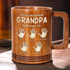 This Awesome Grandpa Belongs To His Crew - Family Personalized Custom Wooden Mug - Father's Day, Gift For Dad, Grandpa