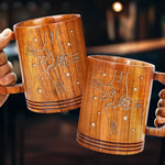 Held By Love, Bound By Heart - Family Personalized Custom Wooden Mug - Father's Day, Gift For Dad, Grandpa