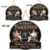 Custom Home Decor Wood Sign - Personalized Anniversary Wedding Gifts For Husband And Wife, Him And Her - Just A Couple, Pool & Patio Sipping Chilling