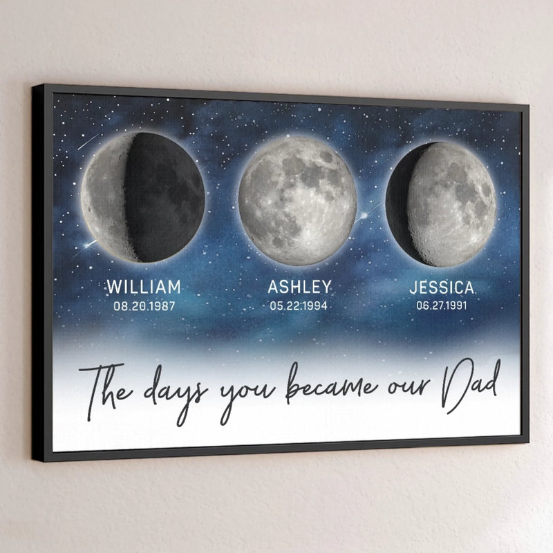 The Days You Became Our Dad - Family Personalized Custom Horizontal Poster - Father's Day, Gift For Dad, Grandpa