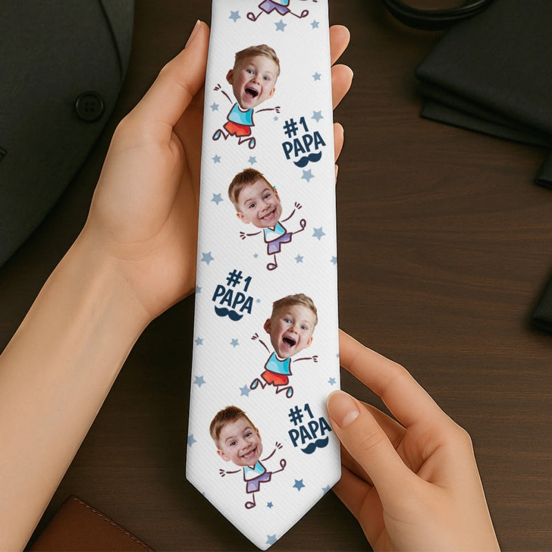 Custom Photo Best Dad Ever, No Debates - Family Personalized Custom Tie - Father's Day, Gift For Dad, Grandpa, Husband