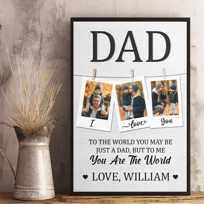 Custom Photo More Than Just A Dad - Family Personalized Custom Vertical Poster - Father's Day, Gift For Dad, Grandpa