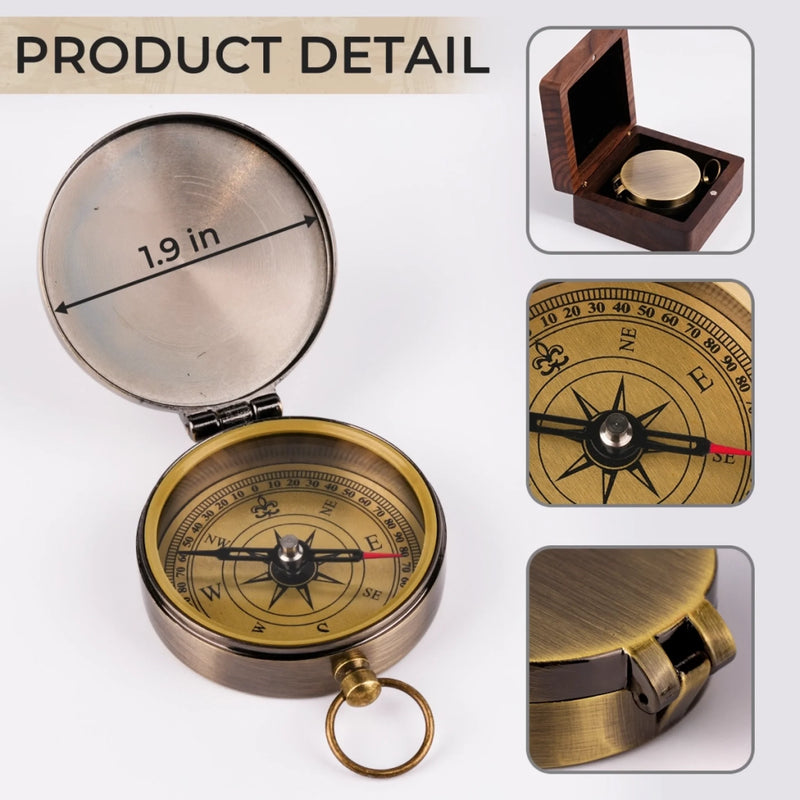 Custom Photo You’ll Always Be My Hero - Family Personalized Custom Compass - Father's Day, Gift For Dad, Grandpa, Family Members