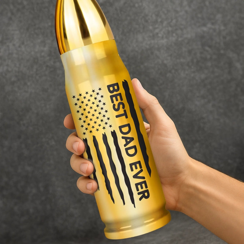 Dad Fueled By Love - Family Personalized Custom Bullet Tumbler - Father's Day, Gift For Dad, Grandpa