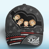 Porter mon monde près de mon cœur - Chapeau personnalisé familial, casquette classique à imprimé intégral - Fête des pères, cadeau pour papa, grand-père