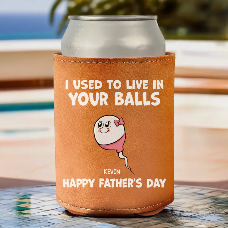 Not Planned, But Perfect - Family Personalized Custom Leather Can Cooler - Father's Day, Gift For Dad