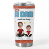 One Dad, One Kid And Infinite Chaos - Family Personalized Custom Tumbler - Father's Day, Gift For Dad