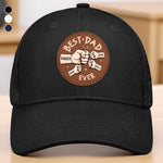 Happy Father's Day, From Your Best Bad Decision - Family Personalized Custom Round Leather Patch Hat - Father's Day, Gift For Dad, Grandpa