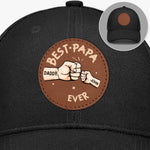 Happy Father's Day, From Your Best Bad Decision - Family Personalized Custom Round Leather Patch Hat - Father's Day, Gift For Dad, Grandpa