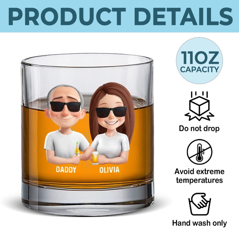 Awesome Like My Daughter - Family Personalized Custom Whiskey Glass - Father's Day, Gift For Dad, Daughter