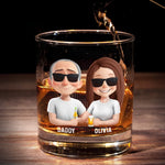 Awesome Like My Daughter - Family Personalized Custom Whiskey Glass - Father's Day, Gift For Dad, Daughter