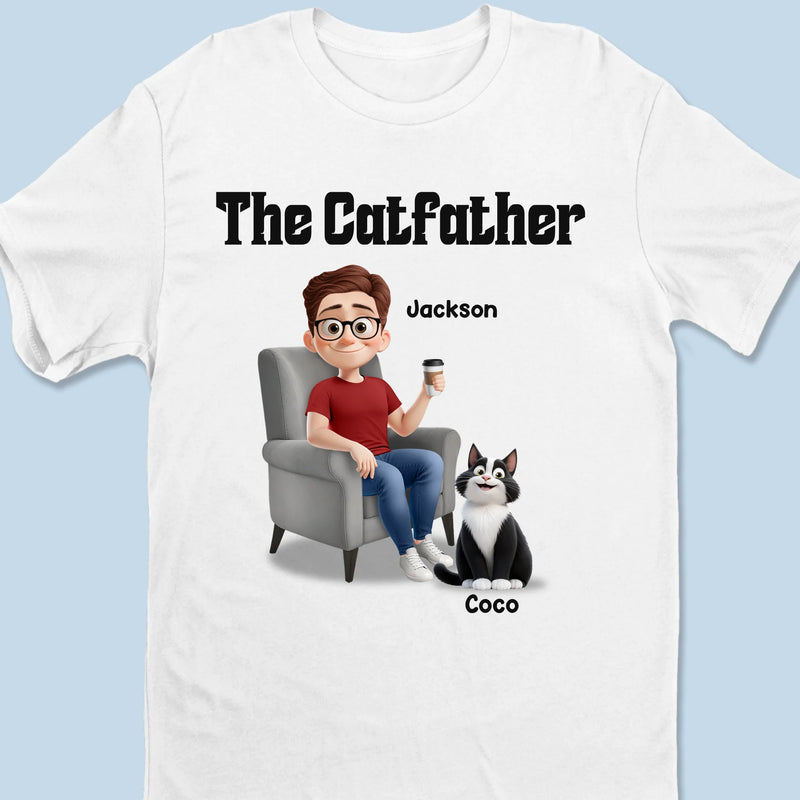 The Catfather - Cat Personalized Custom Unisex T-shirt, Premium T-shirt, Hoodie - Father's Day,  Gift For Dad, Pet Owners, Pet Lovers