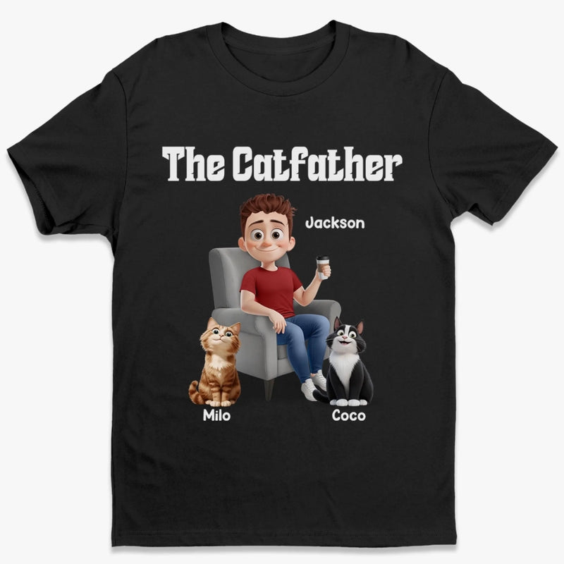 The Catfather - Cat Personalized Custom Unisex T-shirt, Premium T-shirt, Hoodie - Father's Day,  Gift For Dad, Pet Owners, Pet Lovers