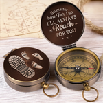 Our Journey Starts With You - Family Personalized Custom Compass - Father's Day, Gift For Dad, Grandpa