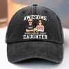 Papa cool, fille cool ! Casquette de baseball en denim délavé vintage personnalisée pour la famille ! Cadeau pour la fête des pères