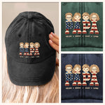 All Love, All Papa - Family Personalized Custom Vintage Washed Denim Baseball Cap - Father's Day, Gift For Dad, Grandpa