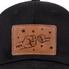 All In With Papa - Family Personalized Custom Leather Patch Hat - Father's Day, Gift For Dad, Grandpa