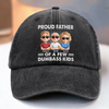 Enracinée dans l'amour, gravée dans le temps - Casquette de baseball en denim délavé vintage personnalisée pour la famille - Cadeau pour la fête des pères