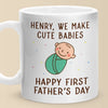 Love, Snuggles And Memories - Family Personalized Custom Mug - Father's Day, Baby Shower Gift, Gift For First Dad, Baby Kids, Newborn Baby
