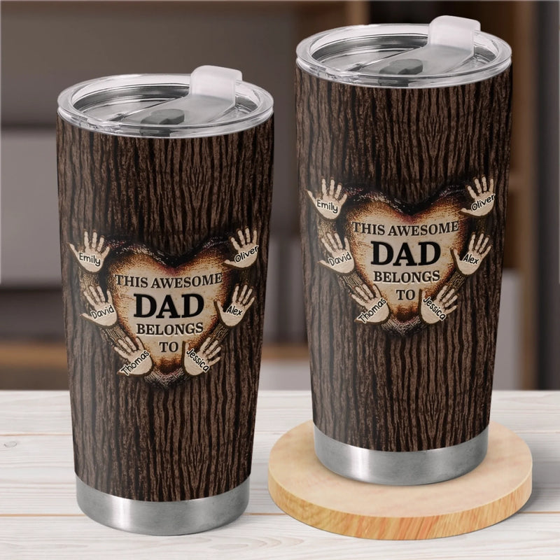 Loved By The Littlest Hands - Family Personalized Custom Tumbler - Father's Day, Gift For Dad, Grandpa
