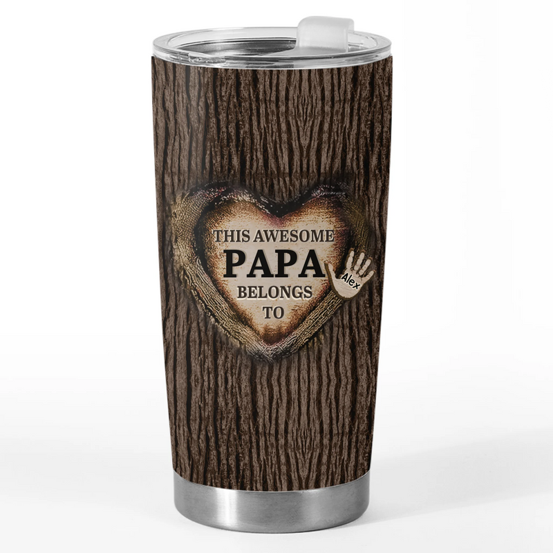 Loved By The Littlest Hands - Family Personalized Custom Tumbler - Father's Day, Gift For Dad, Grandpa