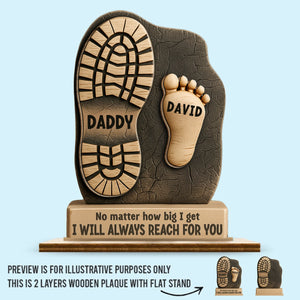 Vos pas nous ont guidés - Plaque en bois personnalisée à 2 couches avec support plat - Nouveauté, fête des pères, cadeau de pendaison de crémaillère pour papa, grand-père AMZ