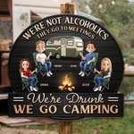 Camp, Chill, Repeat - Camping Personalized Custom Shaped Home Decor Wood Sign - House Warming Gift For Best Friends, BFF, Camping Lovers